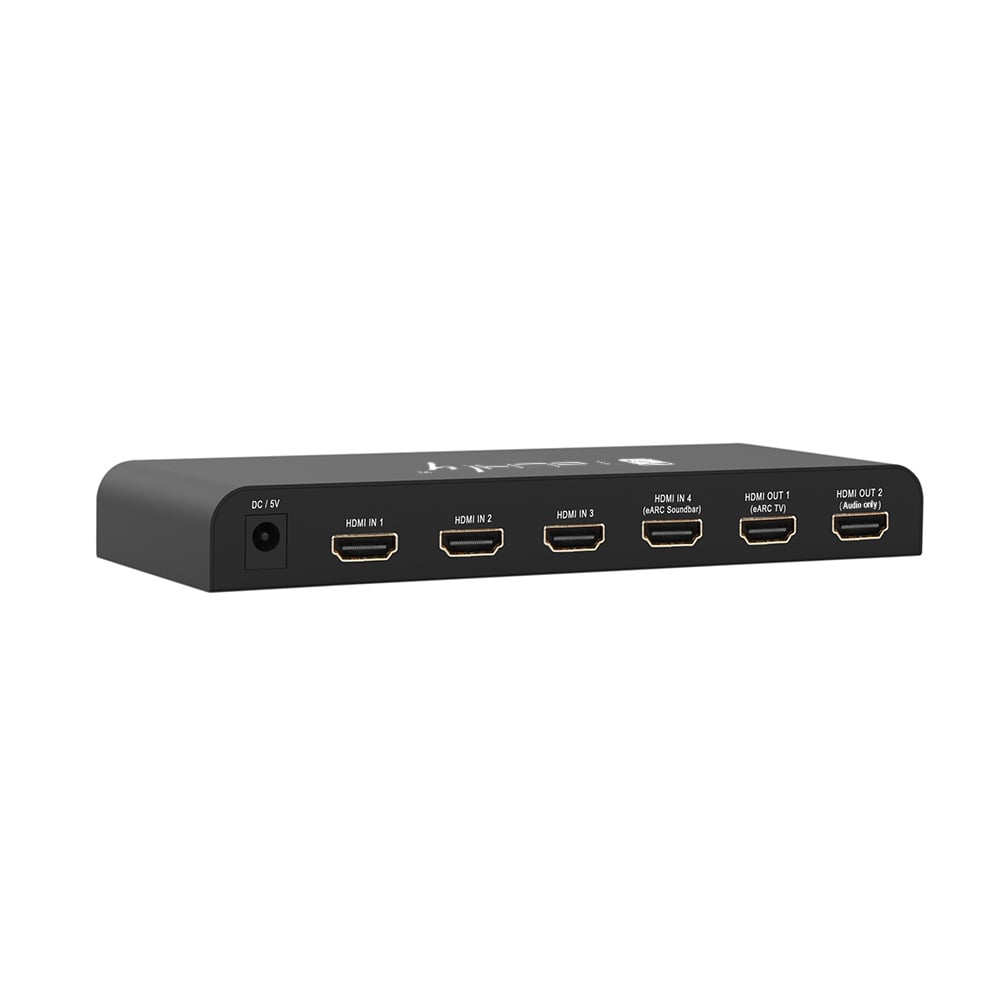 Switch HDMI 2.0 4 x 1 4 K@ 60 Hz with Splitter Audio eARC/ARC for Soundbar - Techly IDATA HDMI 2 - 4 K 4 EARC