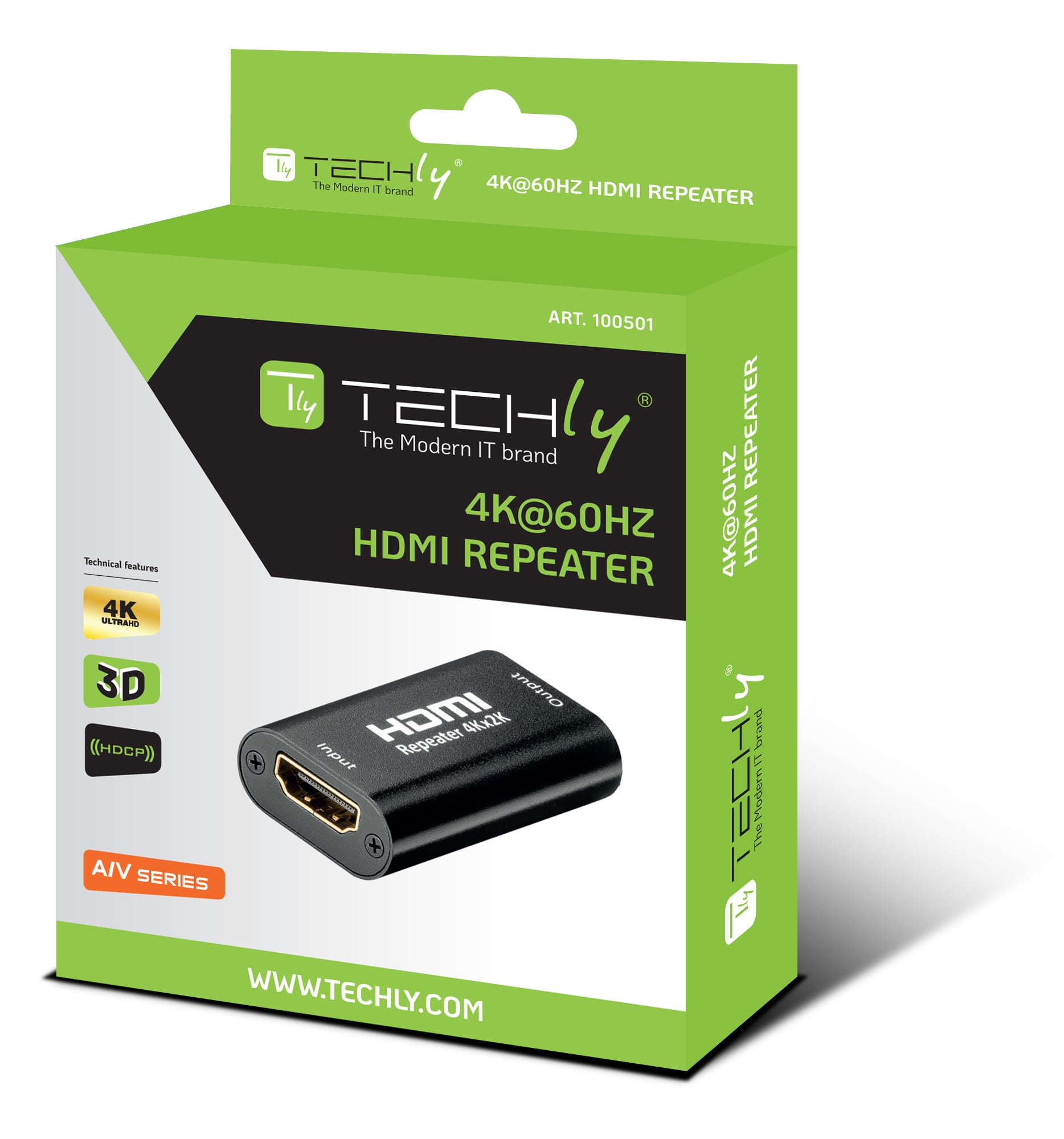 Ripetitore di Segnale HDMI 2.0 4K YUV 4:4:4 40m - Techly IDATA HDMI2-RIP4KT