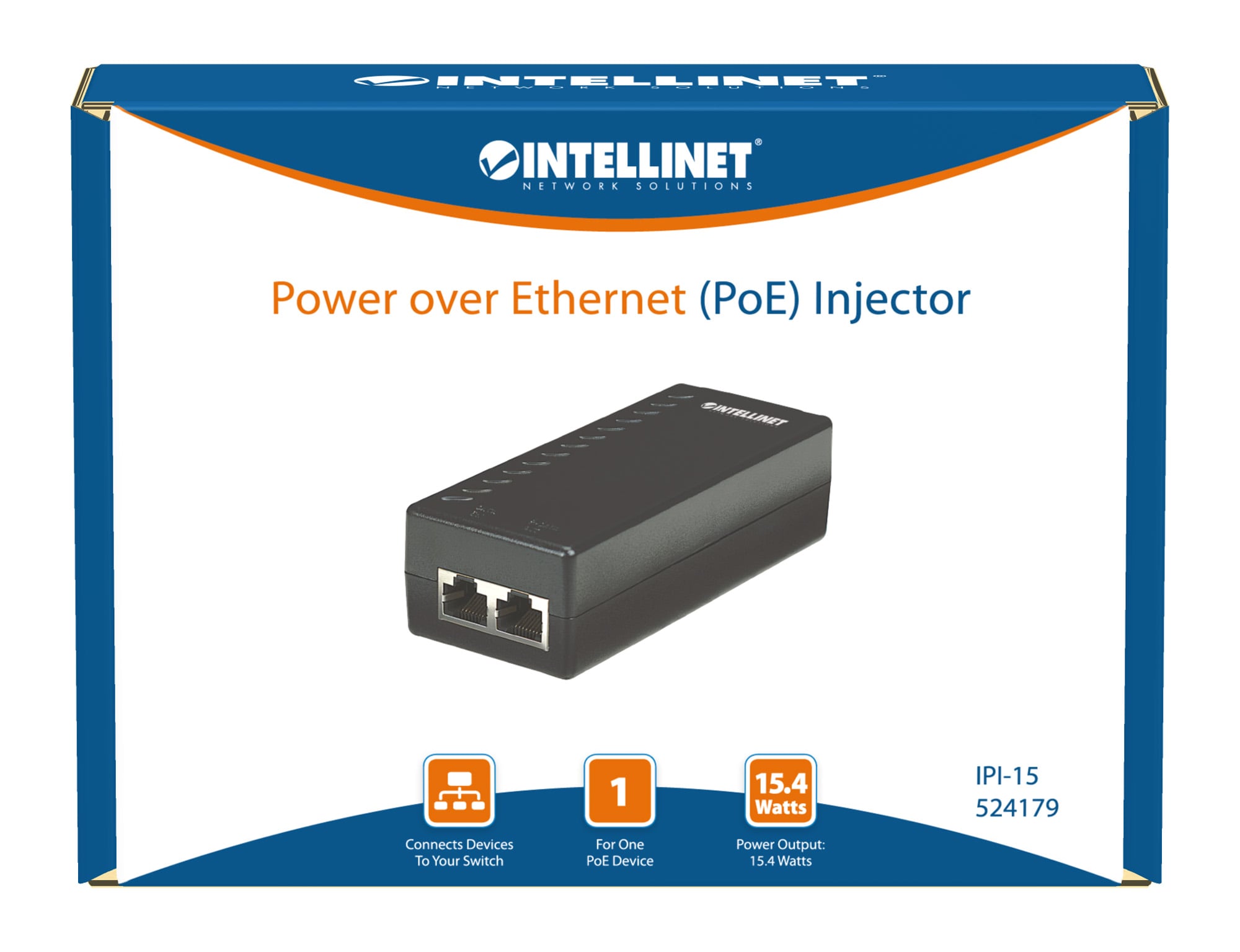 Iniettore Power over Ethernet (PoE) 15.4W - Intellinet IDATA IP-POWER3