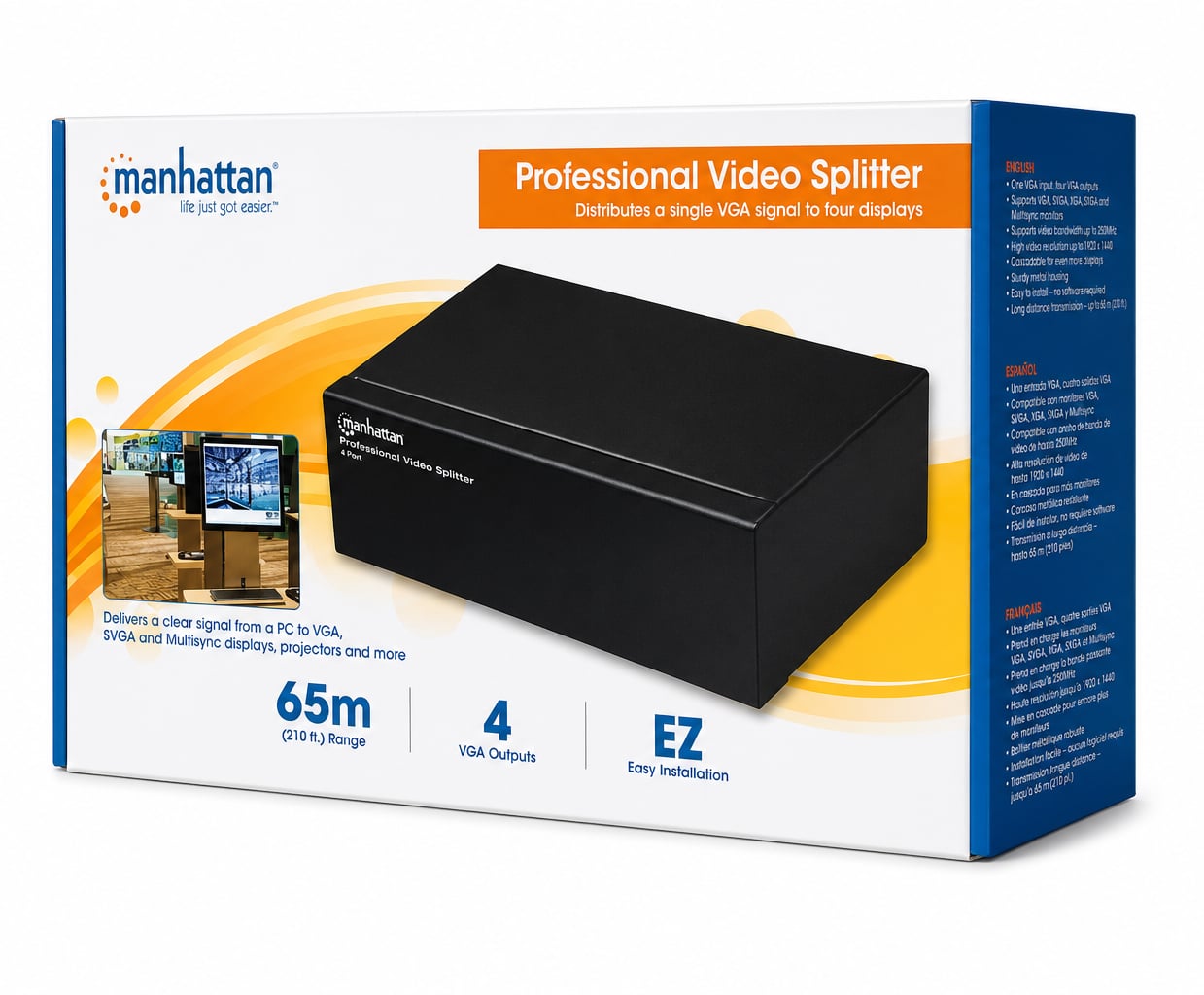 Video Splitter VGA Professionale 4 vie 350 MHz - Manhattan IDATA IVIEW-MS4