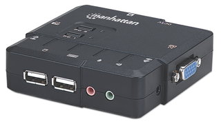 KVM Switch 2 USB/Audio ports Black - Manhattan IDATA IVIEW-U 2 L