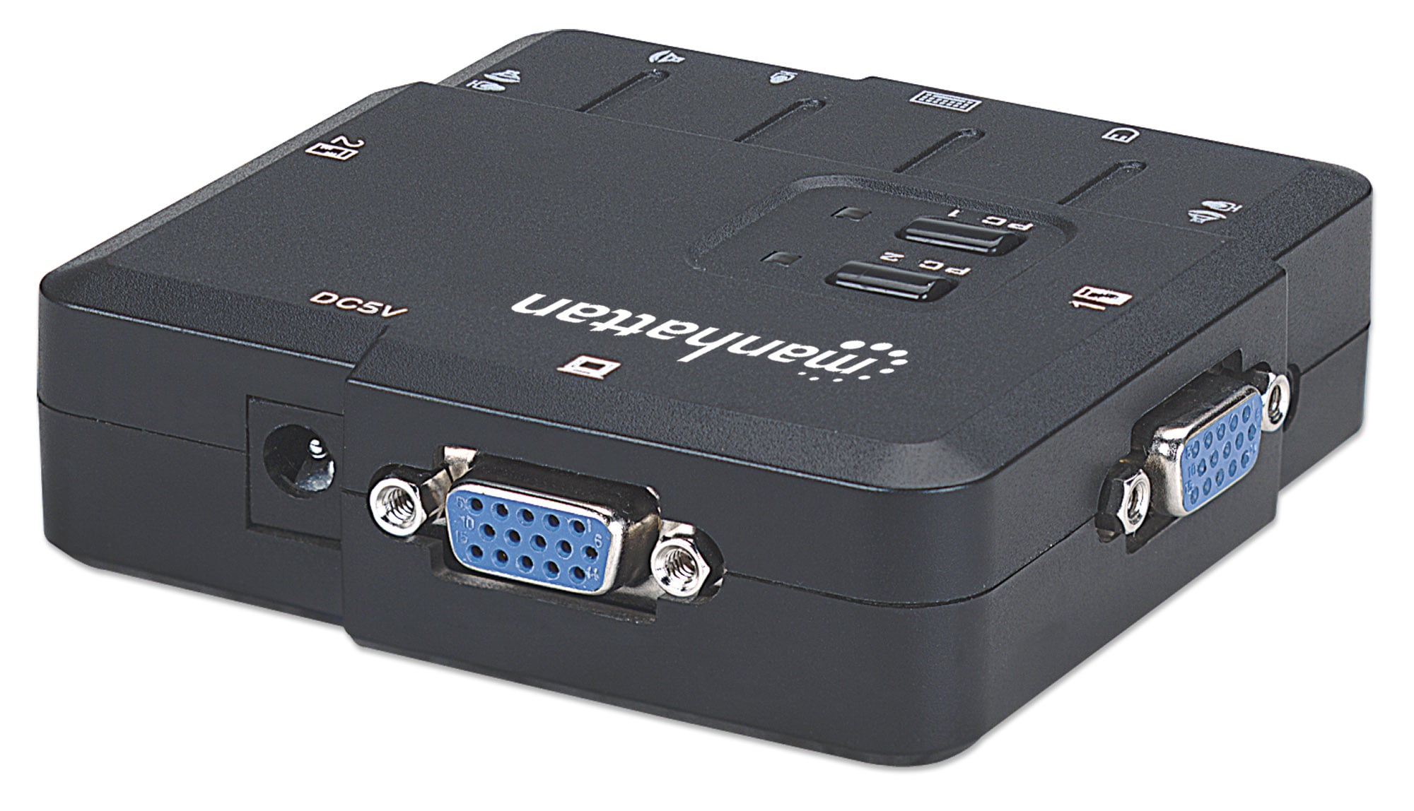 KVM Switch 2 Porte USB/Audio Nero - Manhattan IDATA IVIEW-U2L