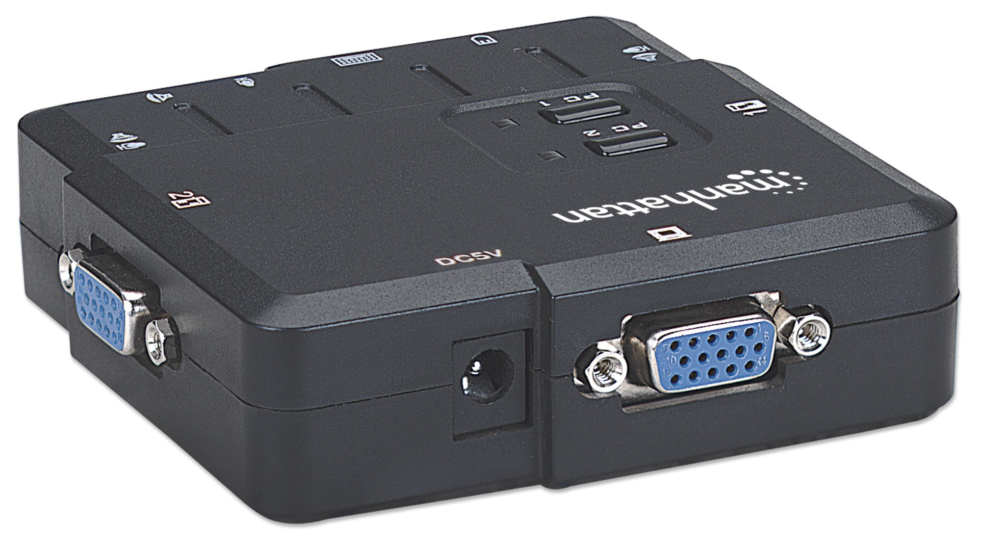 KVM Switch 2 Porte USB/Audio Nero - Manhattan IDATA IVIEW-U2L