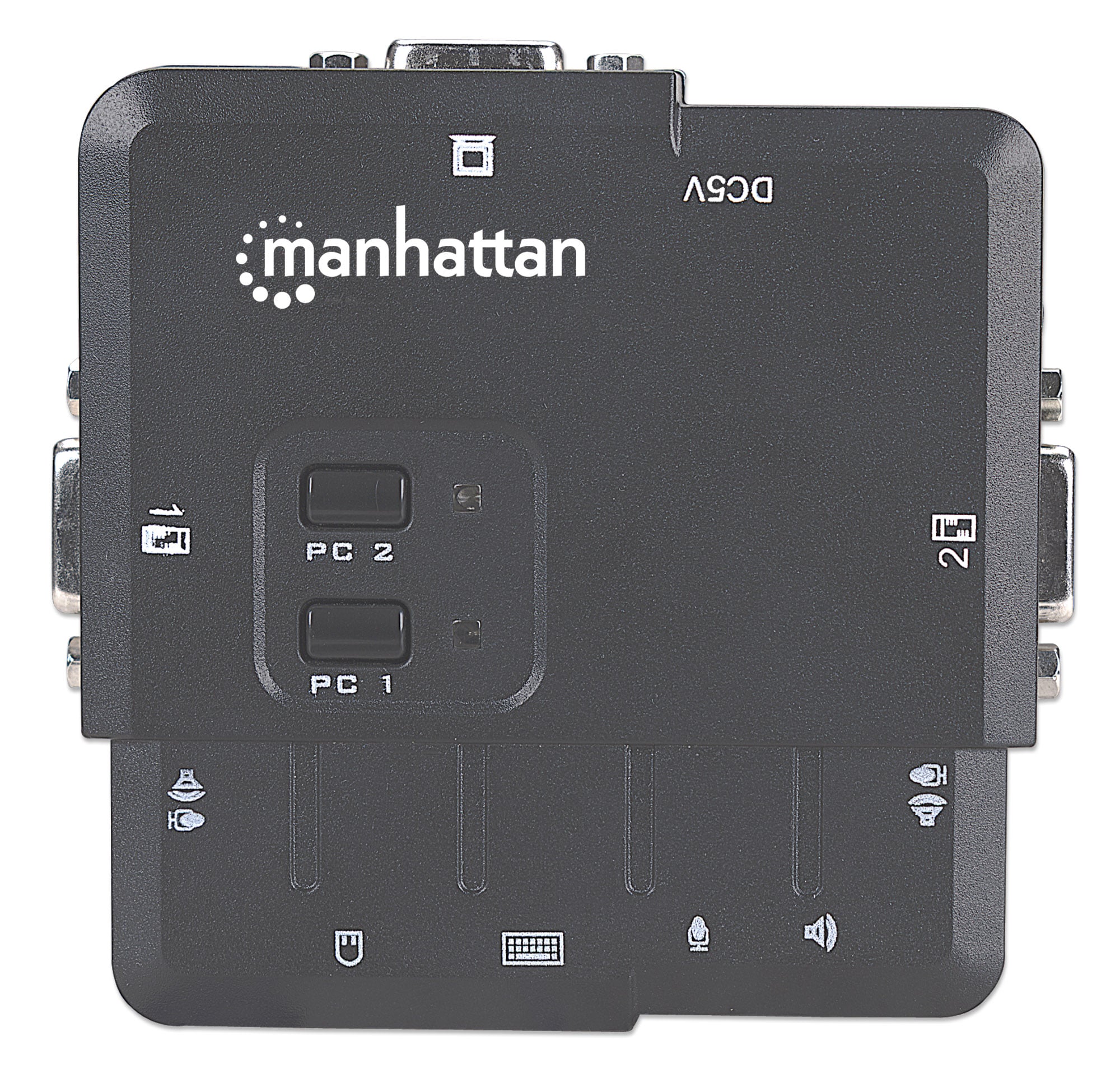 KVM Switch 2 Porte USB/Audio Nero - Manhattan IDATA IVIEW-U2L