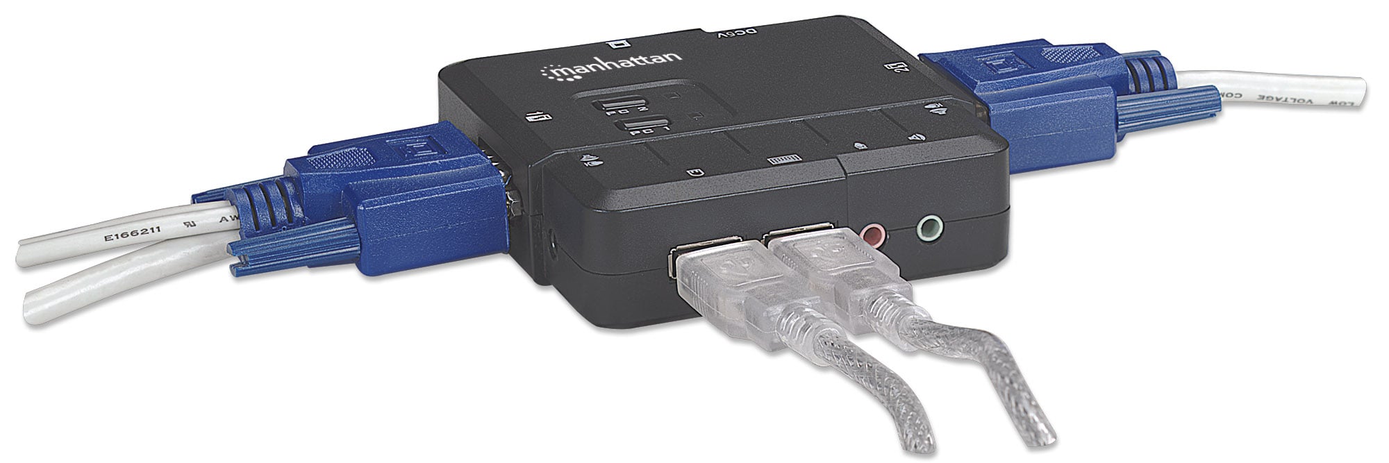 KVM Switch 2 Porte USB/Audio Nero - Manhattan IDATA IVIEW-U2L