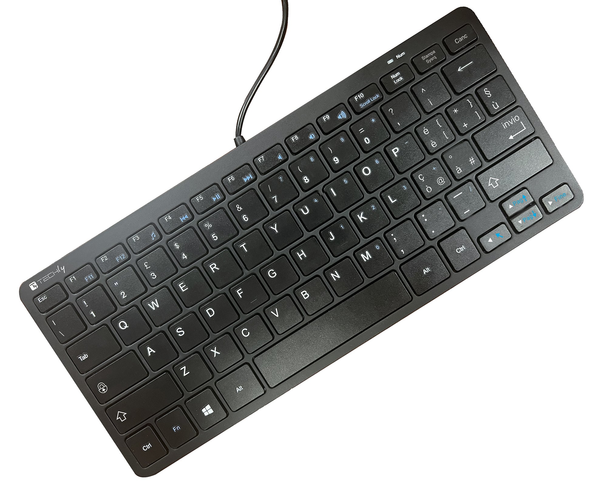 Mini Tastiera USB 78 Tasti Layout Italiano - Techly IDATA KB-178UBK
