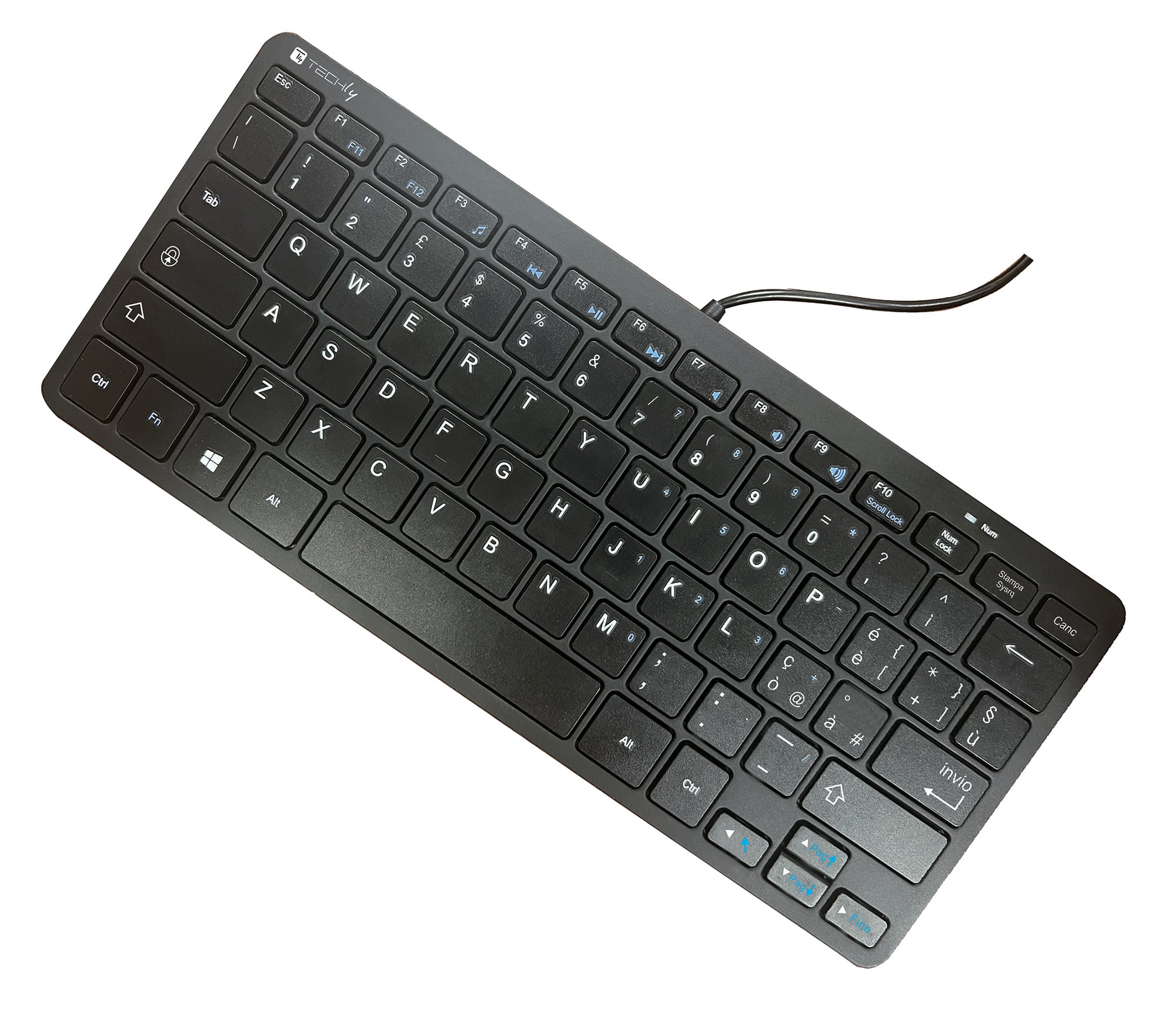 Mini Tastiera USB 78 Tasti Layout Italiano - Techly IDATA KB-178UBK