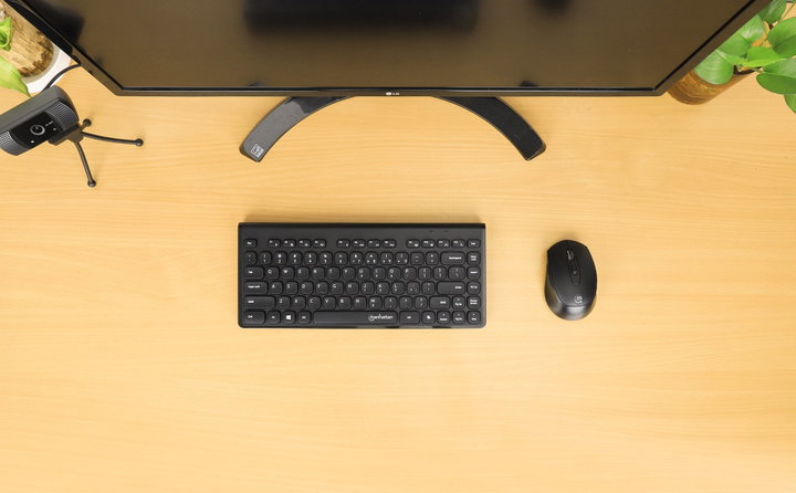 Mini Tastiera Wireless Slim 82 Tasti 2,4GHz - Manhattan IDATA KB-180-CHOCOBK