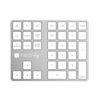 Tastierino Numerico Bluetooth 3.0 Wireless 34 Tasti Argento - Techly IDATA KB-181