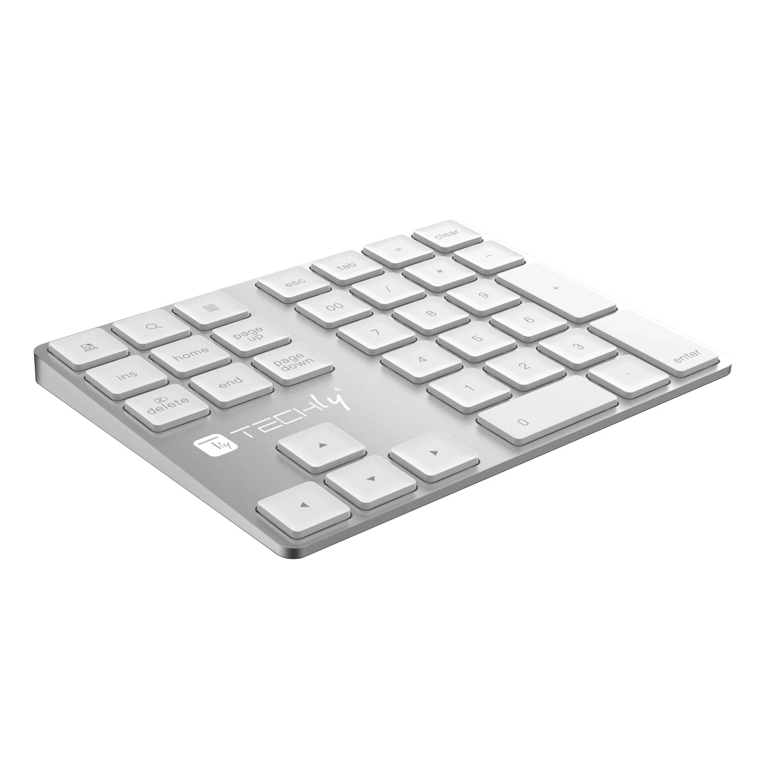 Tastierino Numerico BT V3.0 Wireless 34 Tasti Argento - Techly IDATA KB-181