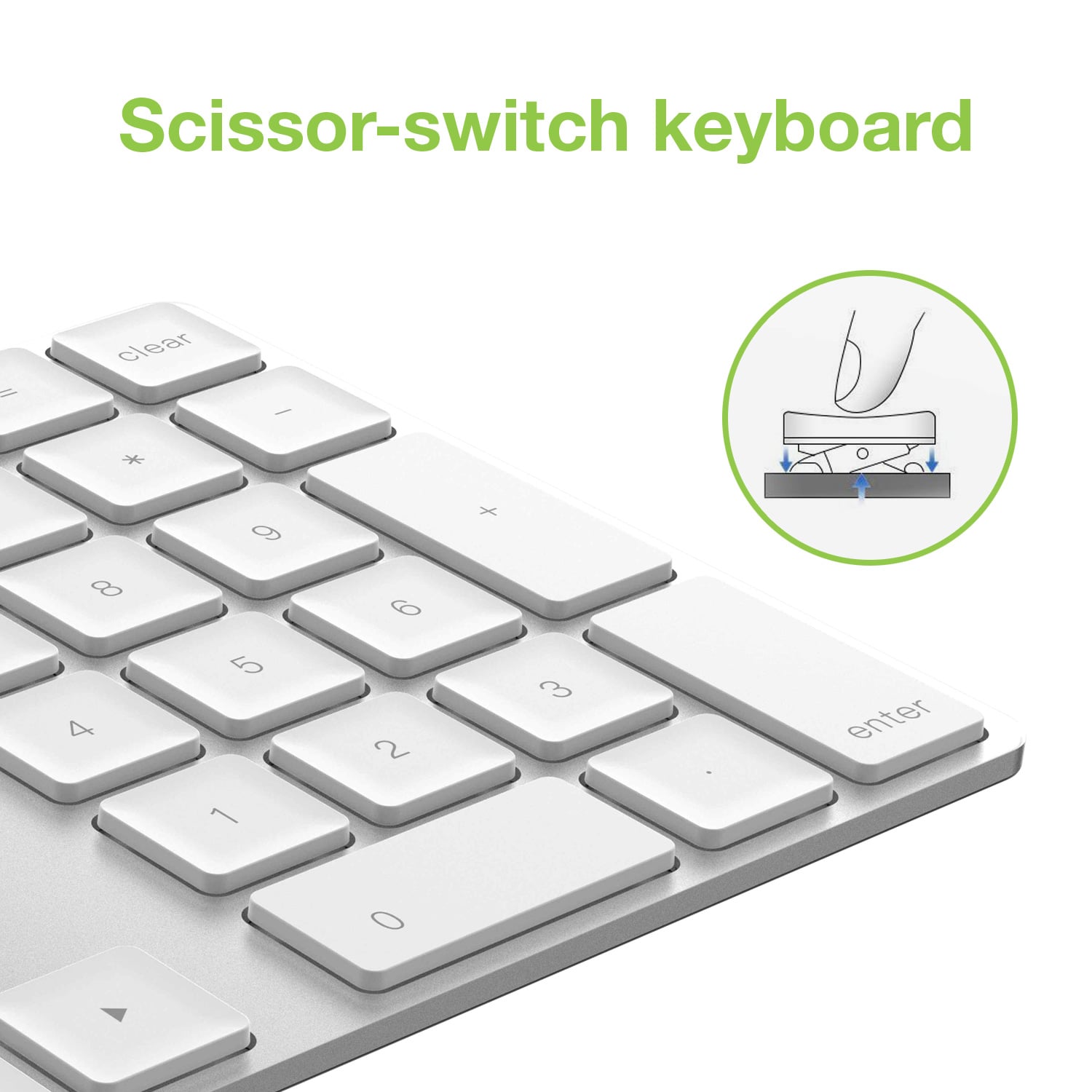 Tastierino Numerico BT V3.0 Wireless 34 Tasti Argento - Techly IDATA KB-181