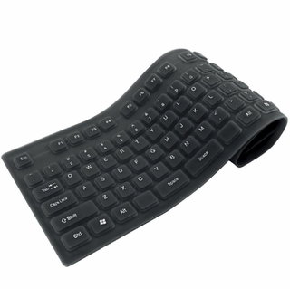 Flexible Keyboard in Silicone USB/PS 2 109 Keys Black - Techly IDATA KB-R 109 L