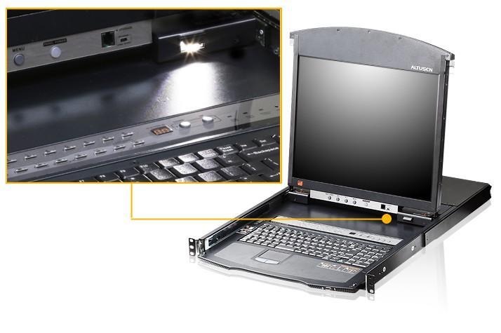 Switch KVM Cat5E/6 Over IP a 8 porte con LCD 19'' Dual Rail, KL1508AIN - Aten IDATA KL-1508AIN