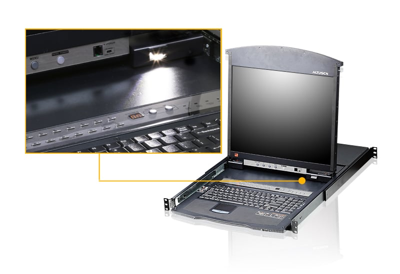 Switch KVM LCD a due binari Multi-Interface Cat5 a 8 porte 17'', KL1508AM-AXA-XG - Aten IDATA KL-1508AMA