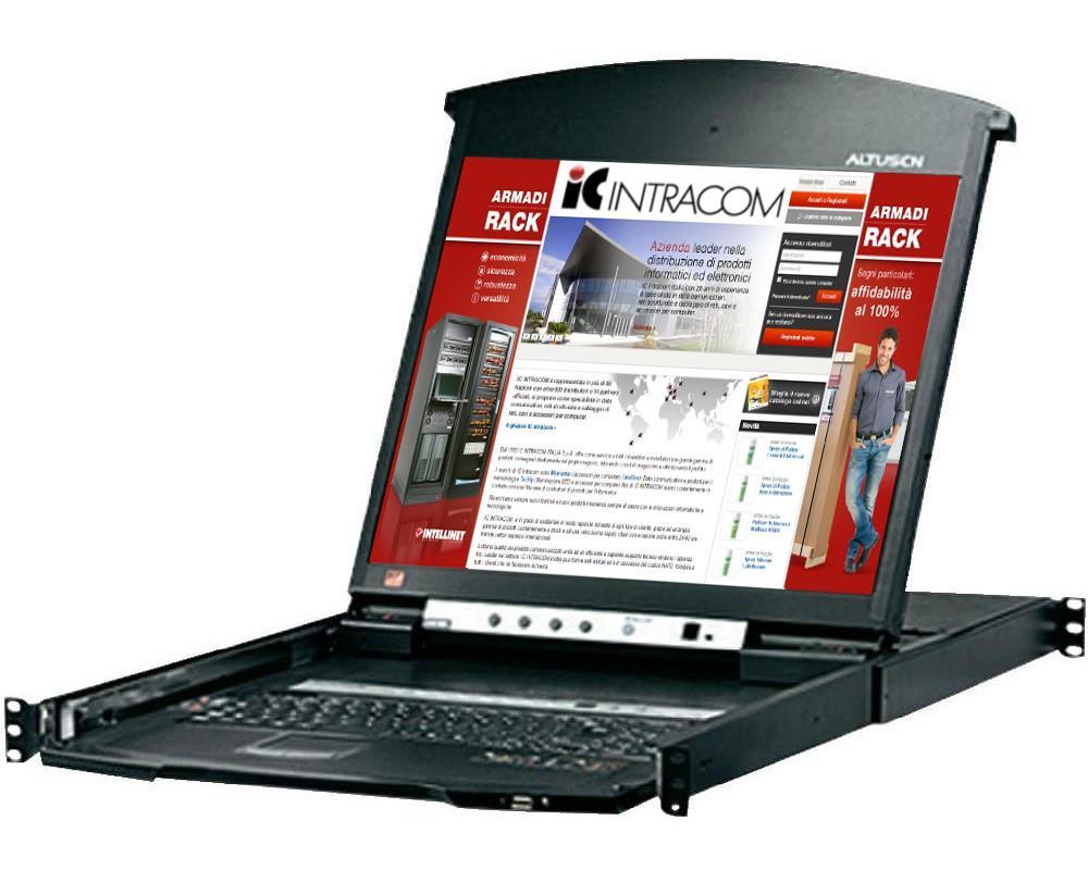 Switch KVM Cat5E/6 a 8 porte con LCD 19'' Dual Rail, KL1508AN - Aten IDATA KL-1508AN