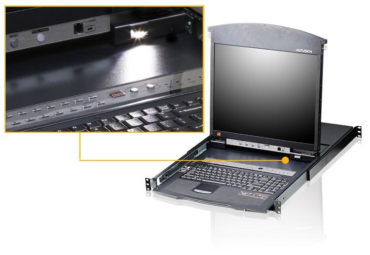 Switch KVM Cat5E/6 a 8 porte con LCD 19'' Dual Rail, KL1508AN - Aten IDATA KL-1508AN