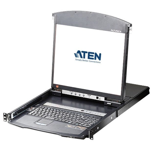 Switch KVM Cat5E/6 Over IP a 16 porte con LCD 19'' Dual Rail, KL1516AIN - Aten IDATA KL-1516AIN