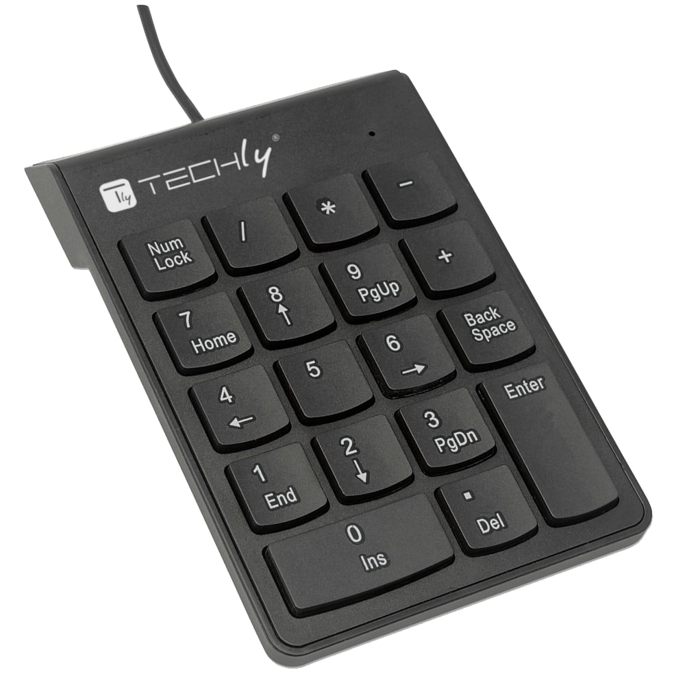 Mini Tastierino Numerico con Cavo USB e 18 Tasti - Techly IDATA KP-BLKTY