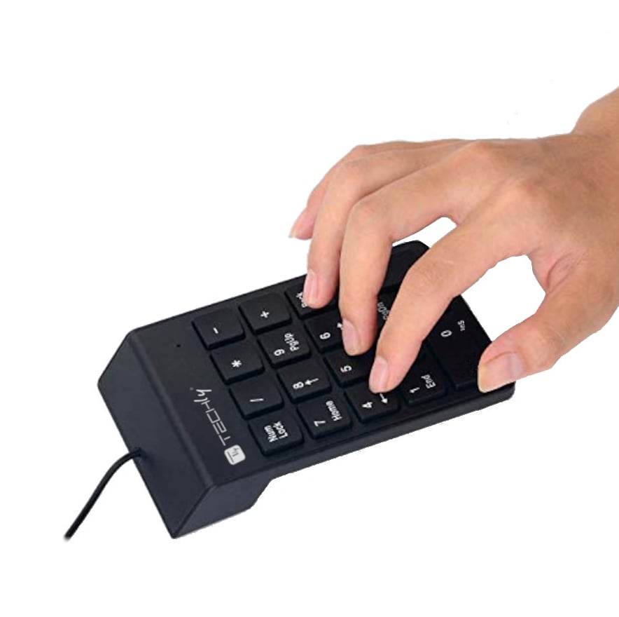 Mini Tastierino Numerico con Cavo USB e 18 Tasti - Techly IDATA KP-BLKTY
