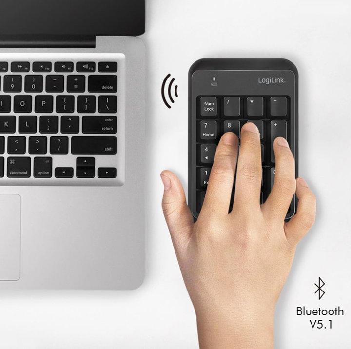 Tastierino Numerico Bluetooth 5.1 Nero - Logilink IDATA KP-BLT