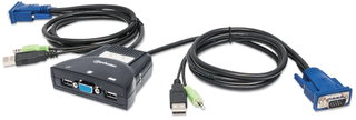 Mini Switch KVM 2 porte USB con audio - Manhattan KVM-522U