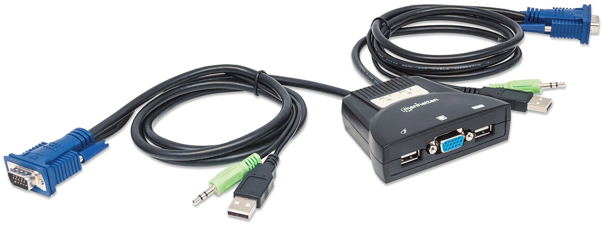 Mini KVM Switch 2 Porte USB con Audio - Manhattan IDATA KVM-522U