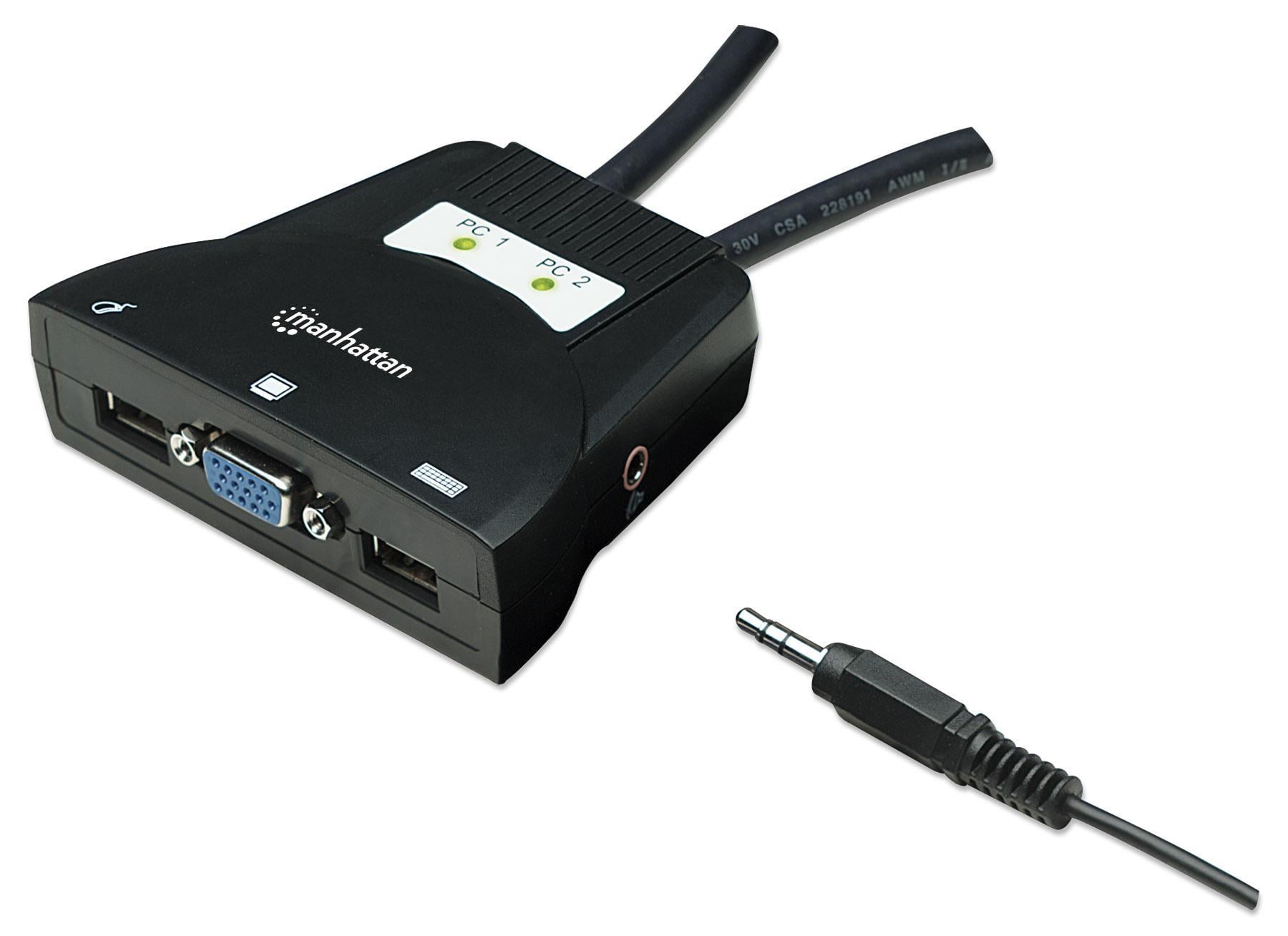 Mini KVM Switch 2 Porte USB con Audio - Manhattan IDATA KVM-522U