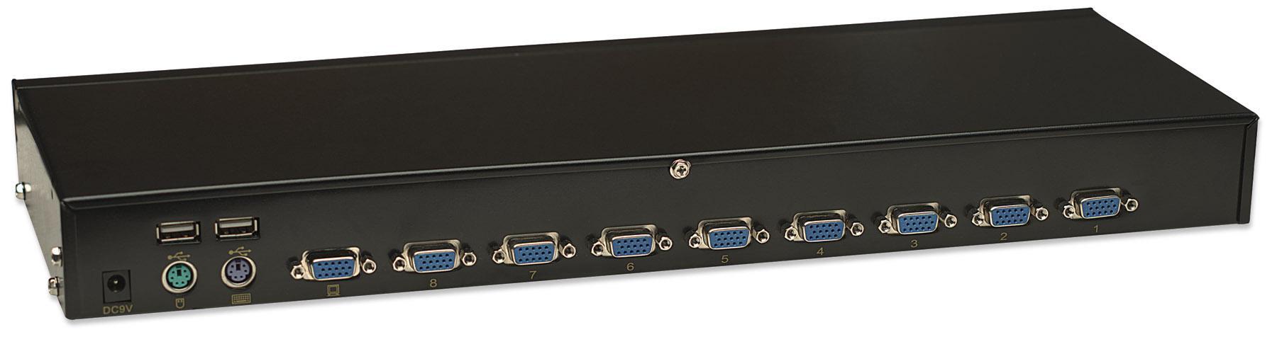 KVM Switch 8 porte combo USB + PS/2, OSD - Intellinet IDATA KVM-C8UP3