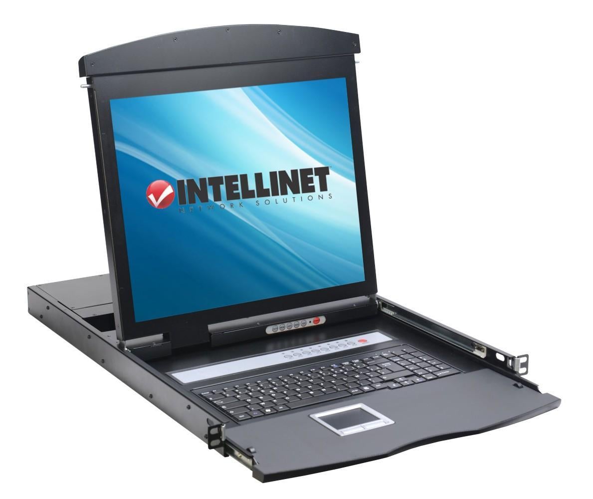 Console KVM USB/PS2 con LCD 17'' da Rack 19'' Dual Rail - Intellinet IDATA KVM-DR17C