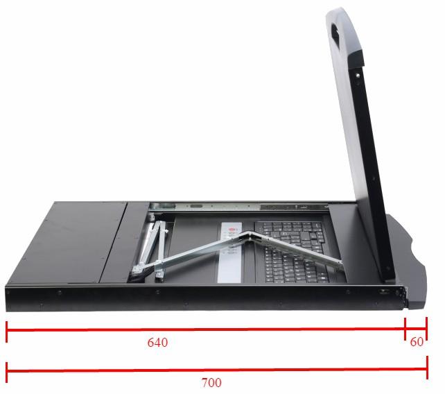 Console KVM Switch 8 Porte USB/PS2 con LCD 17'' da Rack 19'' Dual Rail - Intellinet IDATA KVM-DR17S8