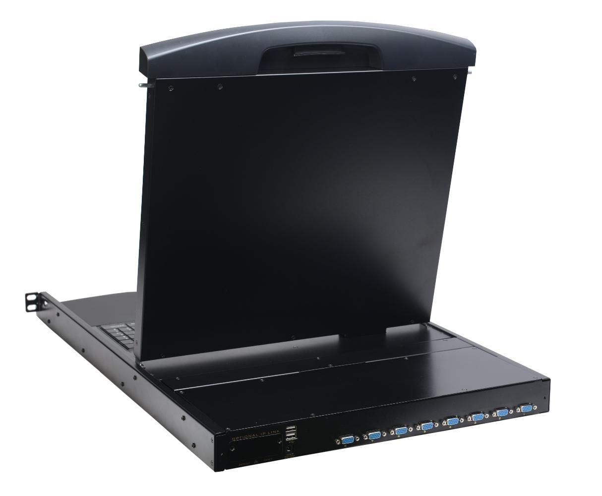 Console KVM Switch 8 Porte USB/PS2 con LCD 19'' da Rack 19'' Dual Rail - Intellinet IDATA KVM-DR19S8