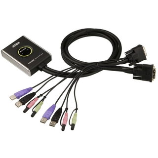 Mini Switch KVM USB Video DVI Audio and Microphone, CS 682 - Aten IDATA KVM-DVI 2 U