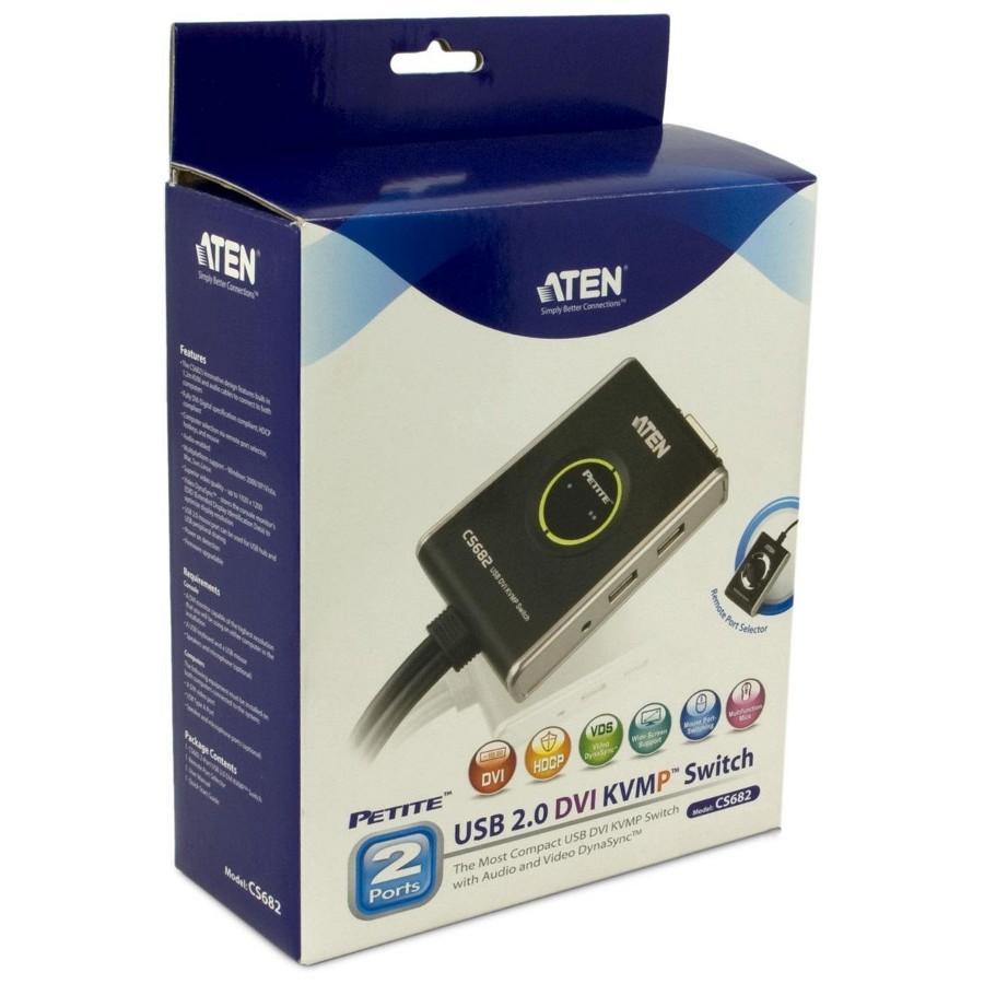 Mini Switch KVM USB Video DVI Audio e Microfono, CS682 - Aten IDATA KVM-DVI2U