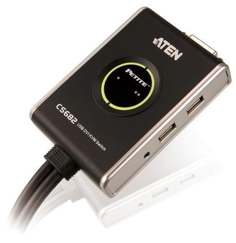 Mini Switch KVM USB Video DVI Audio e Microfono, CS682 - Aten IDATA KVM-DVI2U