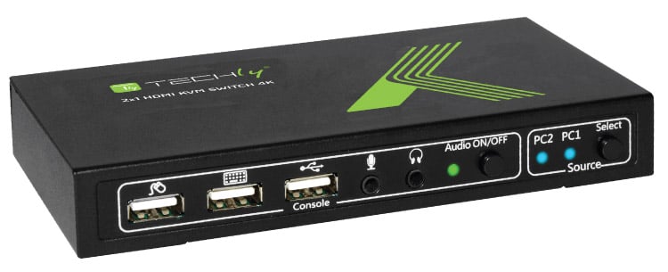 KVM switch 2x1 con USB e HDMI 4K - Techly IDATA KVM-HDMI2U