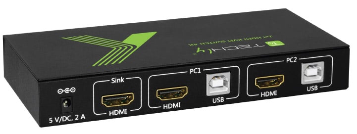 KVM switch 2x1 con USB e HDMI 4K - Techly IDATA KVM-HDMI2U