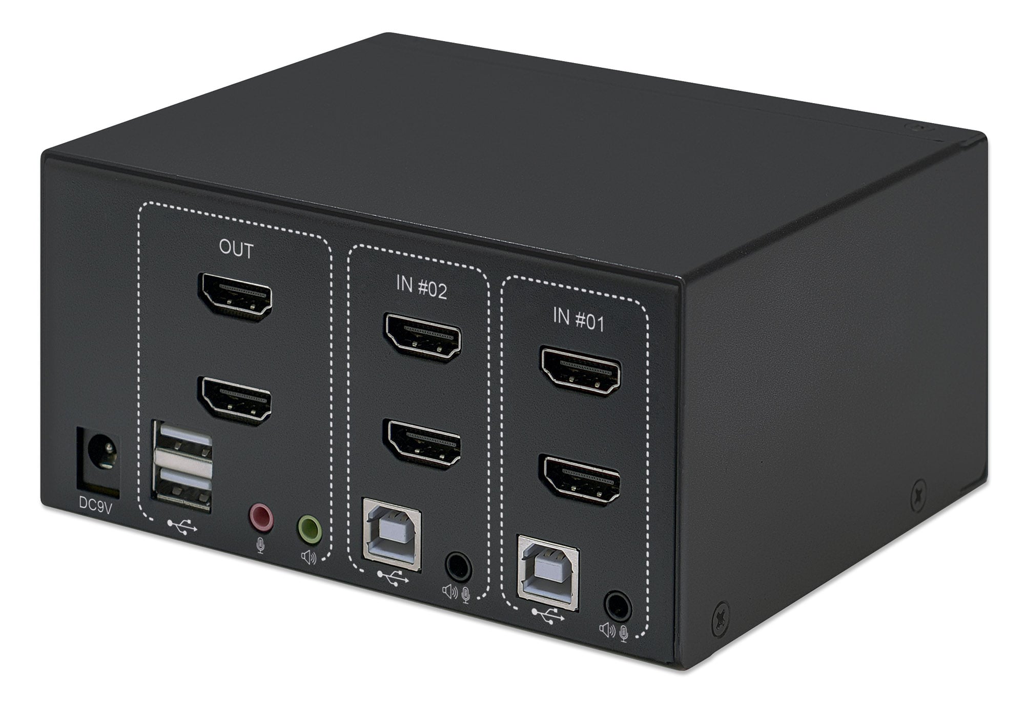 Switch KVM HDMI 2 porte Doppio monitor - Manhattan IDATA KVM-HDMI2UMH