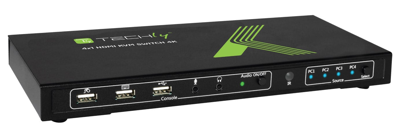 KVM switch 4x1 con USB e HDMI 4K - Techly IDATA KVM-HDMI4U