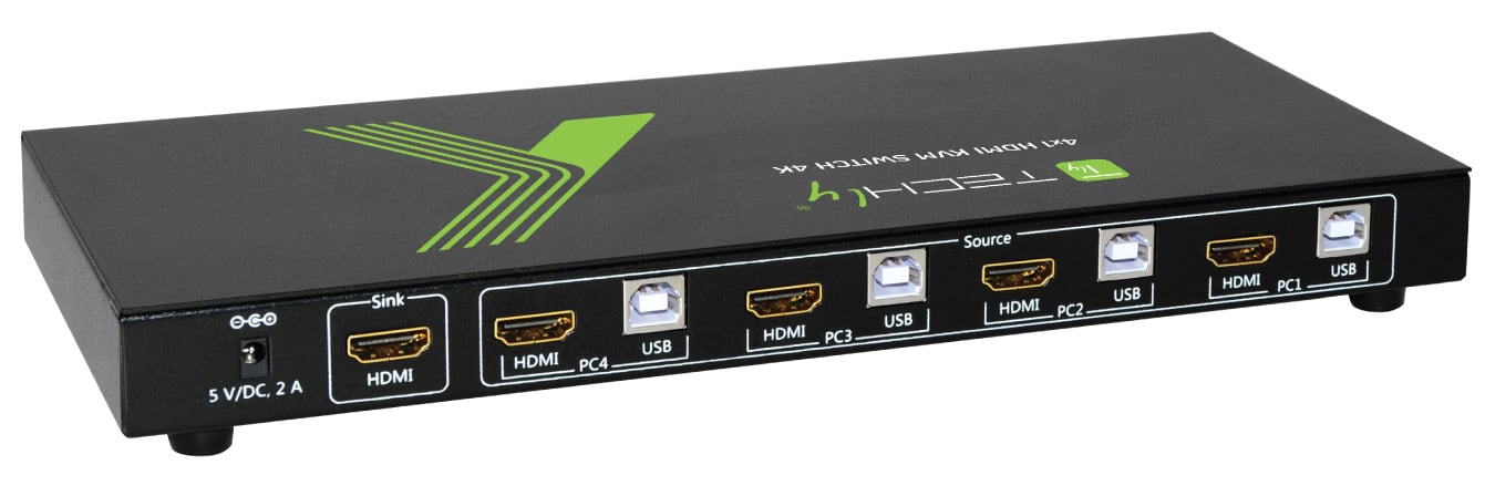 KVM switch 4x1 con USB e HDMI 4K - Techly IDATA KVM-HDMI4U