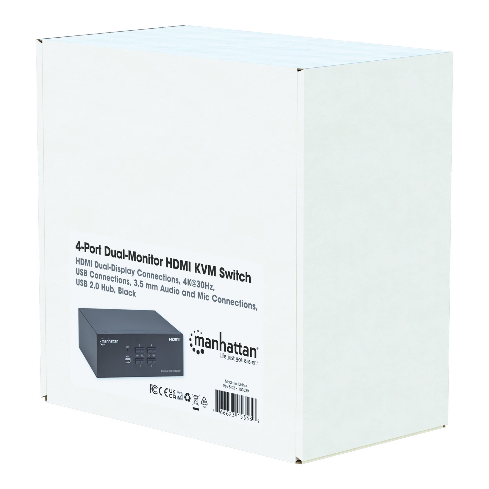 Switch KVM HDMI 4 porte Doppio monitor - Manhattan IDATA KVM-HDMI4UMH