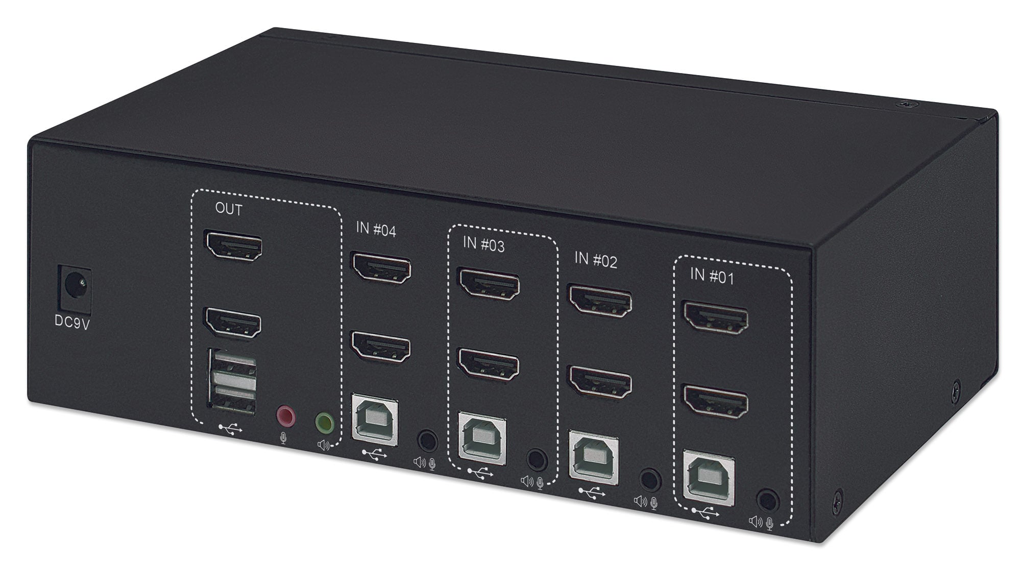 Switch KVM HDMI 4 porte Doppio monitor - Manhattan IDATA KVM-HDMI4UMH