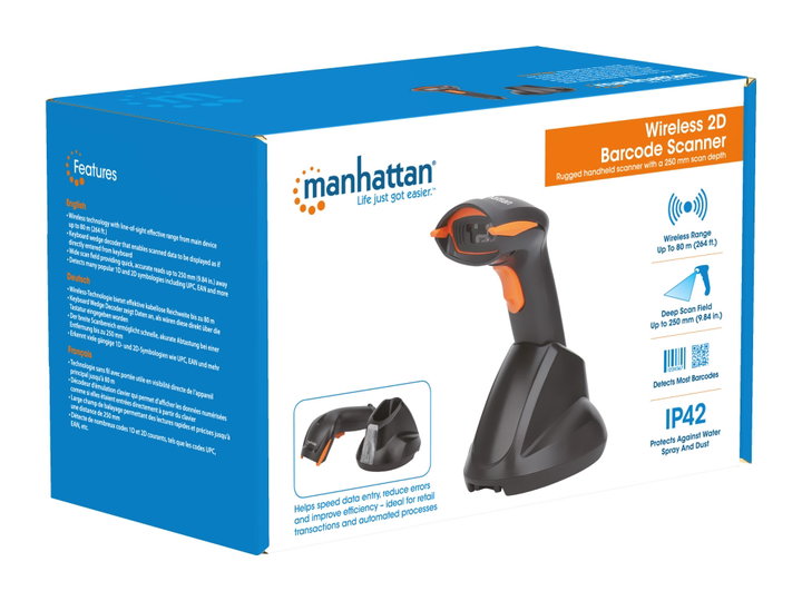Lettore di Codici a Barre 2D Wireless - Manhattan IDATA LS-2D-BLT