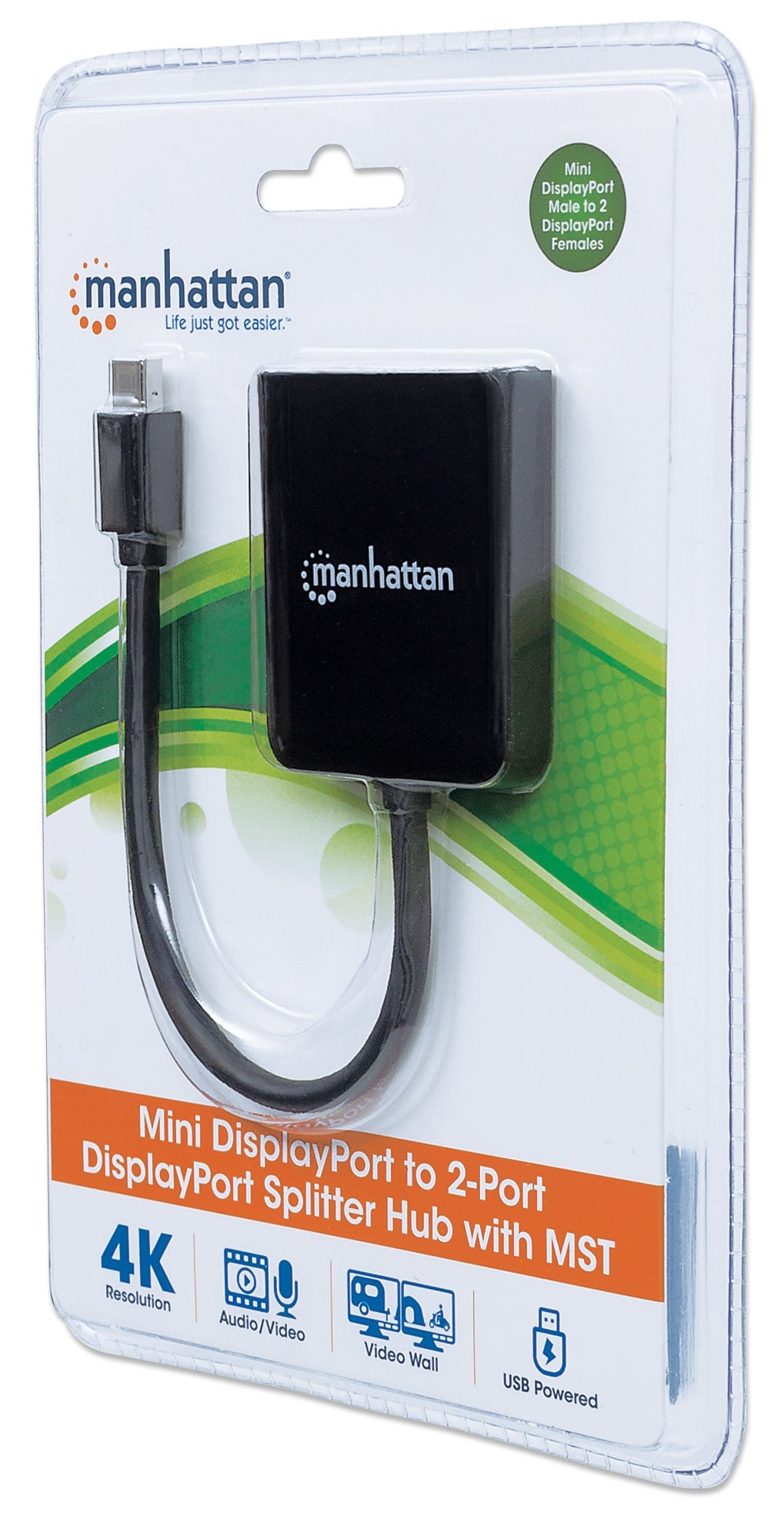 Splitter Hub Mini DisplayPort a 2 porte DisplayPort con MST - Manhattan IDATA MDP-DP2M
