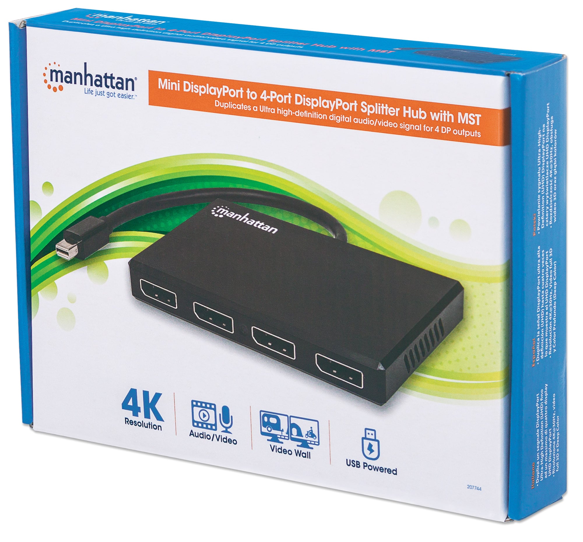 Splitter Hub Mini DisplayPort a 4 porte DisplayPort con MST - Manhattan IDATA MDP-DP4M