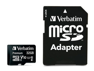 Micro SDHC memory 32 GB Class 10 with Adapter - Verbatim IDATA MSDHC- 32 GBA