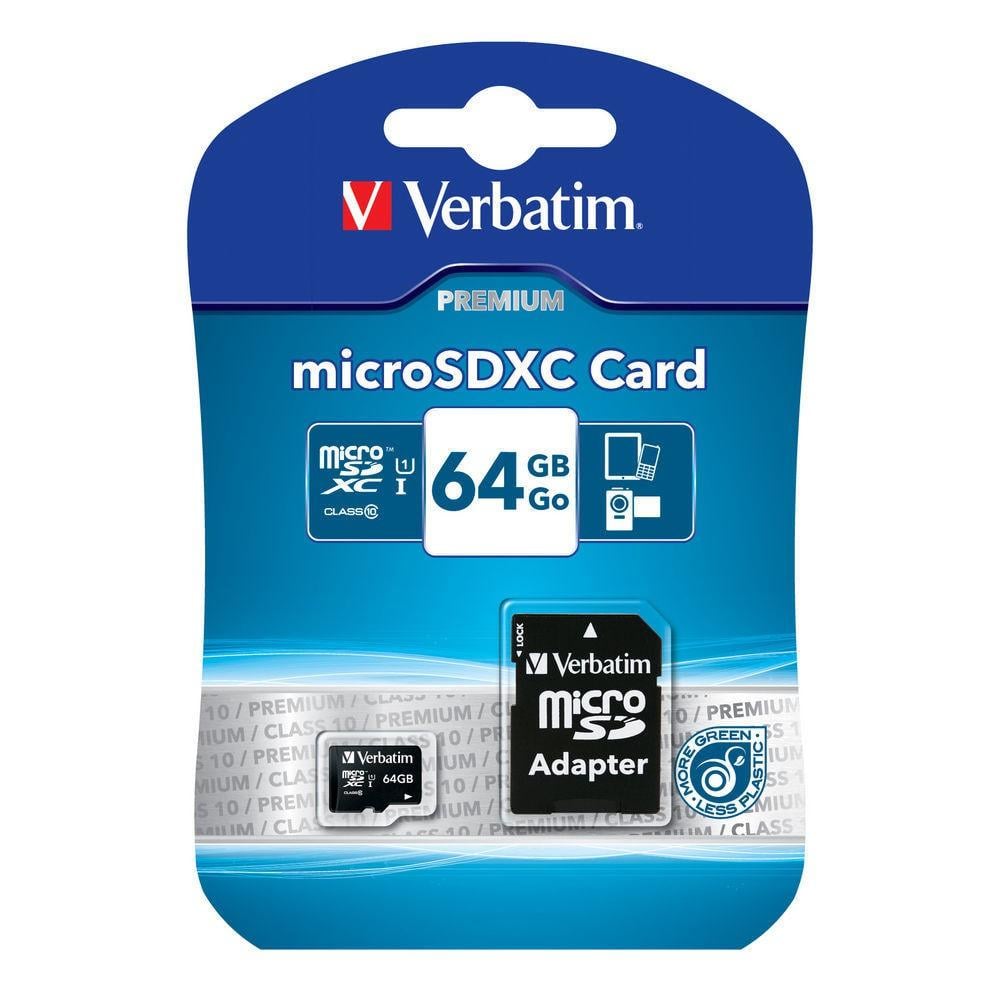 Memoria Micro SDXC 64 Gb con Adattatore - Classe 10 - Verbatim IDATA MSDHC-64GBA