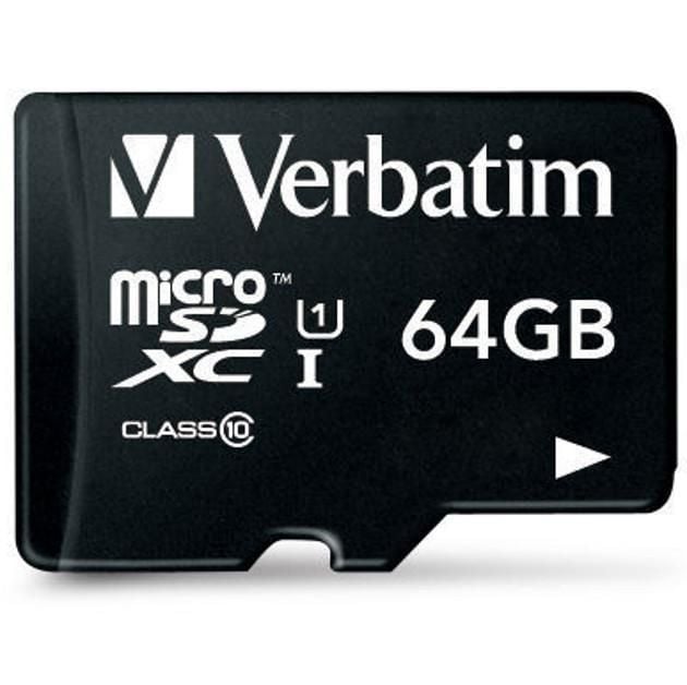 Memoria Micro SDXC 64 Gb con Adattatore - Classe 10 - Verbatim IDATA MSDHC-64GBA