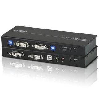 KVM Extender / Splitter USB DVI Cat5E Dual View RS-232 - Aten IDATA MTS-DVI