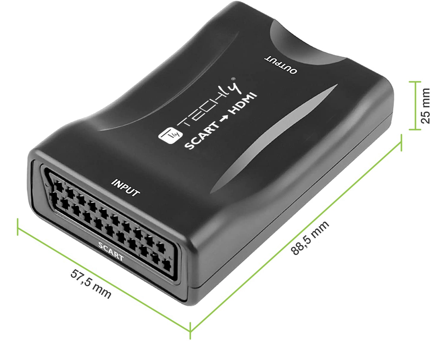 Convertitore Compatto da Scart a HDMI Selezione 720p/1080p - Techly IDATA SCART-HDMI3