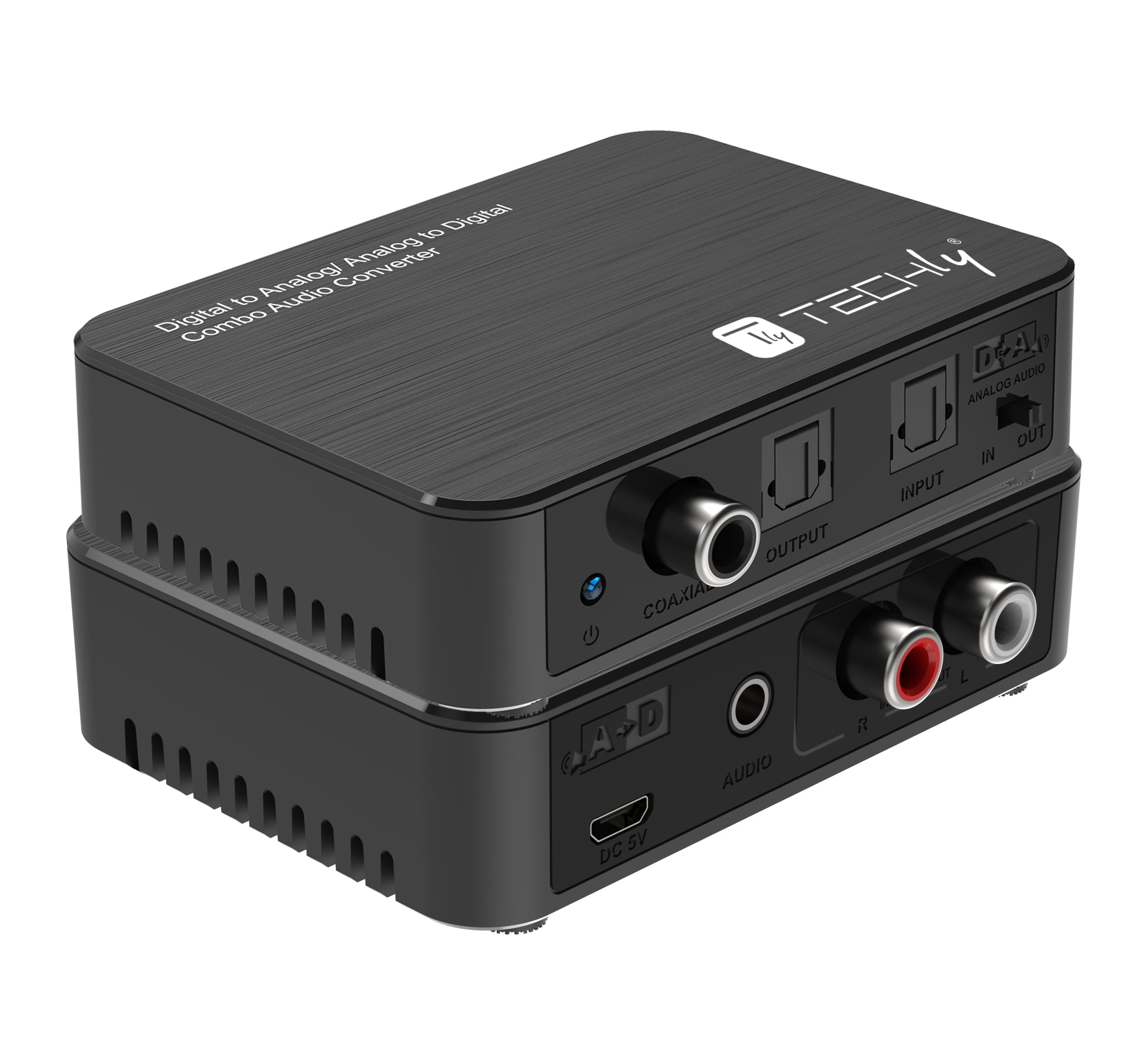 Convertitore Audio da Digitale ad Analogico / da Analogico a Digitale SPDIF Toslink Stereo 3,5'' - Techly IDATA SPDIF-10